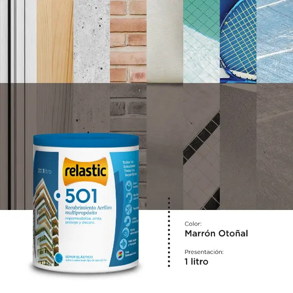 [501MG1] 501 Recubrimiento Multipropósito Mate (Marrón Grisado, 1 Litro)
