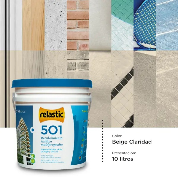 [501BC10] 501 Recubrimiento Multipropósito Mate (Beige Claridad, 10 Litros)