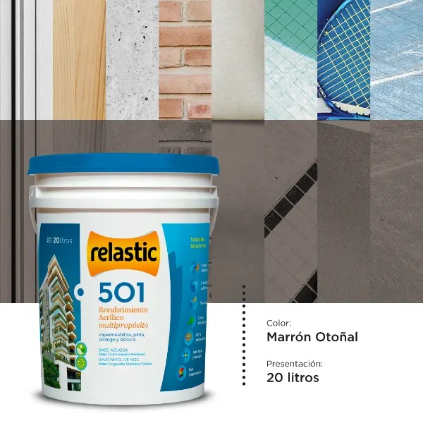 [501MG20] 501 Recubrimiento Multipropósito Mate (Marrón Grisado, 20 Litros)