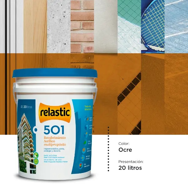 [501O20] 501 Recubrimiento Multipropósito Mate (Ocre, 20 Litros)