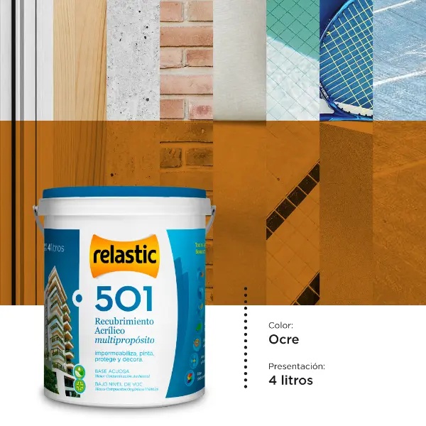 [501O4] 501 Recubrimiento Multipropósito Mate (Ocre, 4 Litros)