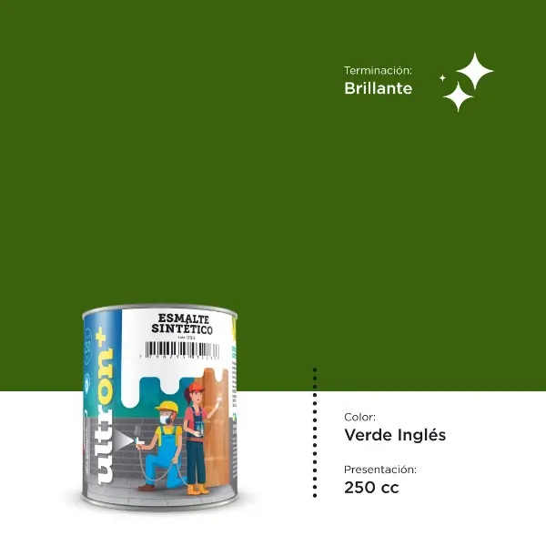 [UV250] Ultron Esmalte Sintetico (Verde Ingles, 0.25 Litro)