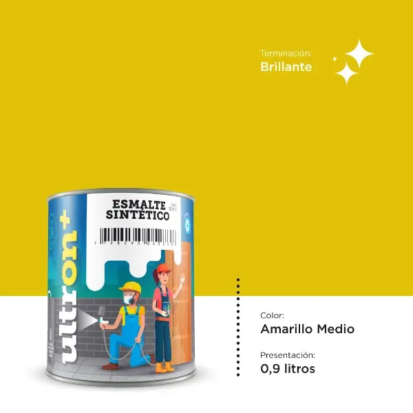 [UA1] Ultron Esmalte Sintetico (Amarillo Medio, 0.9 Litro)