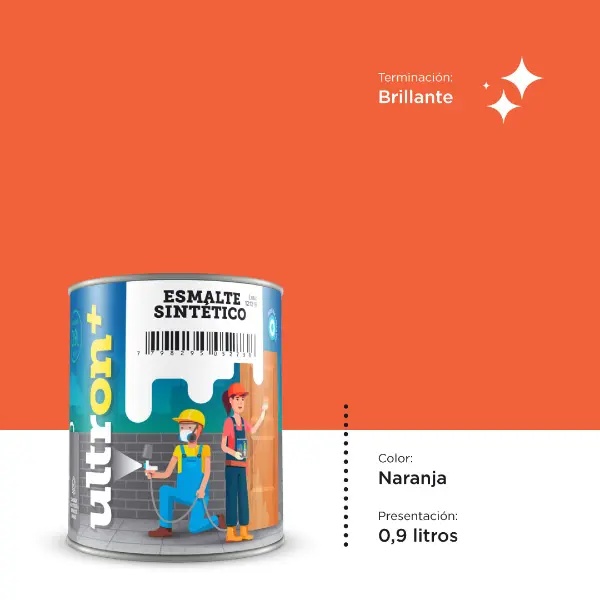 [UNA1] Ultron Esmalte Sintetico (Naranja, 0.9 Litro)