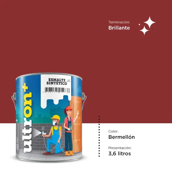 [UBE4] Ultron Esmalte Sintetico (Bermellon, 3.6 Litros)